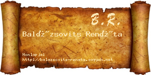 Balázsovits Renáta névjegykártya