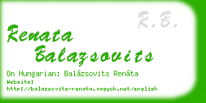 renata balazsovits business card